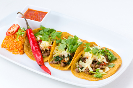 Mexican quesadillas with cheese, vegetablesの写真素材