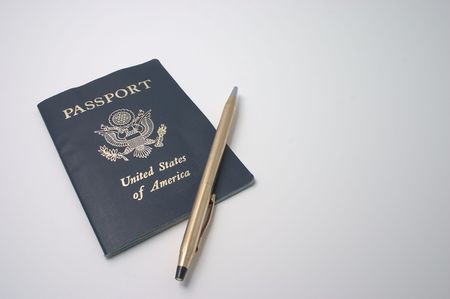 US Passport and penの写真素材