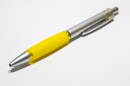 Silver pen, Creates in yellowの写真素材