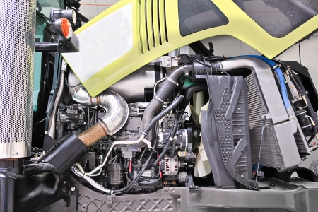 Diesel engine installed in a tractor with lots of power