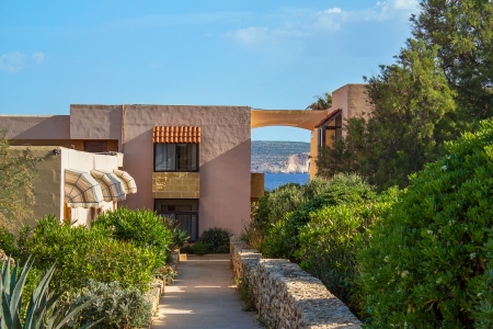 House on the island of Malta with sea viewのeditorial素材