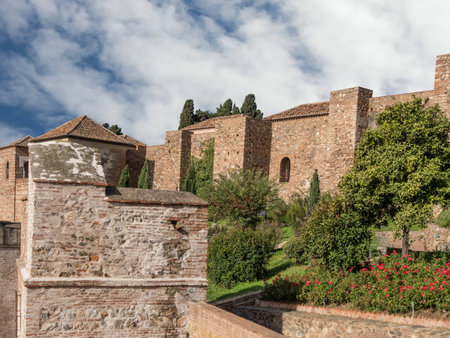 a view of Alcazaba of Malaga, Malaga, Spainのeditorial素材