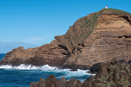 Mole islet in Porto Moniz in Madeira, Portugalの写真素材