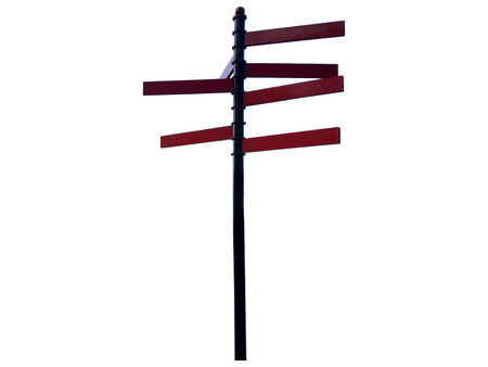 guide post isolate on white background and clipping pathの写真素材