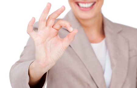 Assertive businesswoman looking at the cameraの写真素材