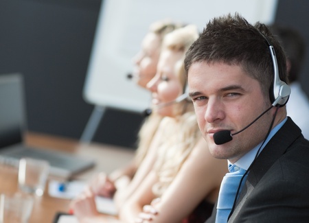 Business team in a call centerの写真素材