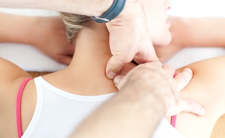 Cute woman having a massageの写真素材