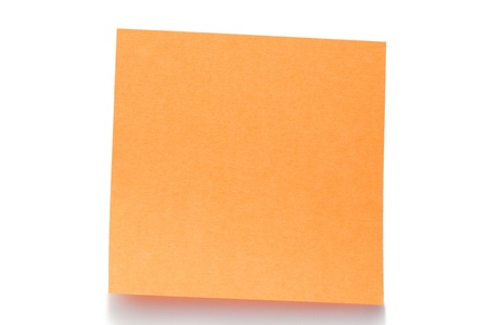Orange post-it on a white background