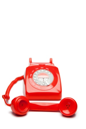 Fashion red telephone on a white backgroundの写真素材