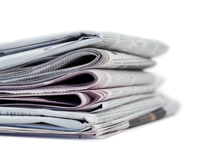 Newspapers on a white a background
