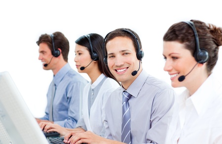 Diverse business team working at computerの写真素材