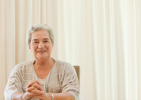 Radiant woman looking at the cameraの写真素材