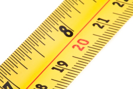 Extreme close up of measure tape
