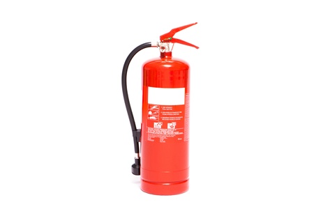 Red foam fire extinguisher の写真素材