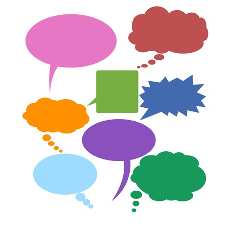 Thought cartoon bubbles being designed against a white background