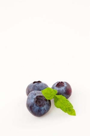 Blueberries against a white backgroundの写真素材