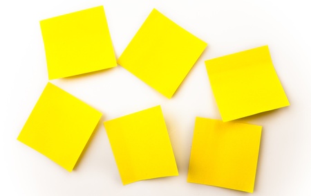 Sticky notes against a white backgroundの写真素材