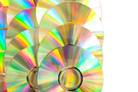 Compact disc arranged against a white background