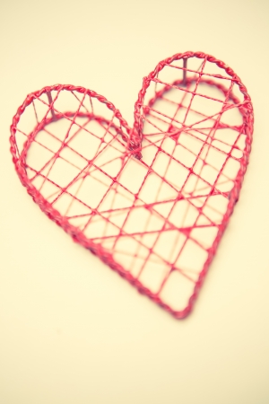 Pink heart shaped boxの写真素材