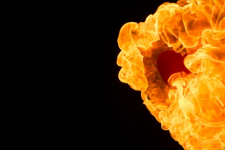 Flames on black background