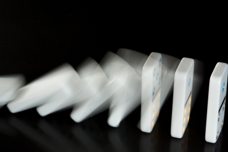 The effect in motion on black surfaceの写真素材