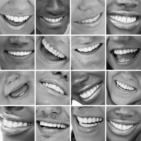 Dental care montage in black and whiteの写真素材