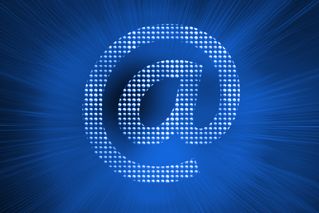 Shiny futuristic icon on blue backgroundの写真素材