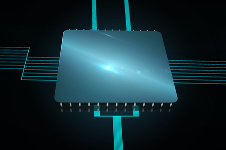 Shiny square on black background