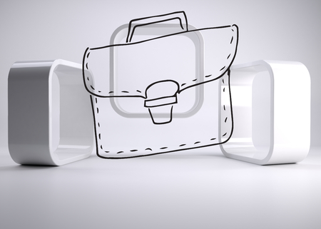 Drawn bag on grey abstract backgroundの写真素材