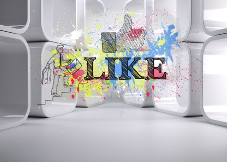 Like written over color splashesの写真素材