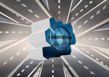Innovate on abstract screen against gathering of roads crossing each otherの写真素材