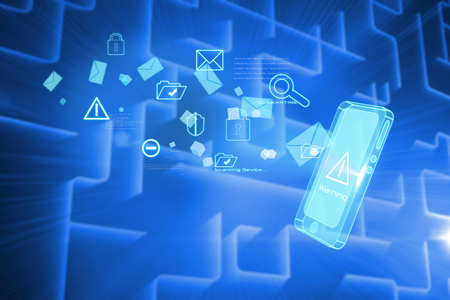 Security interface against futuristic glowing designの写真素材