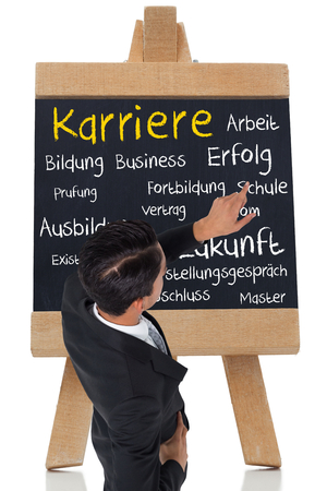 Composite image of asian businessman pointingの写真素材