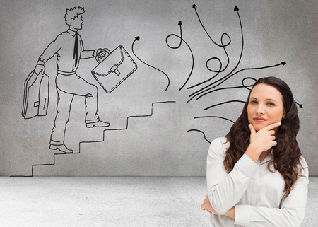 Composite image of portrait of a businesswoman posingの写真素材