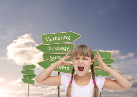 Composite image of crazy little girlの写真素材