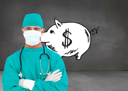Composite image of portrait of an ambitious surgeonの写真素材