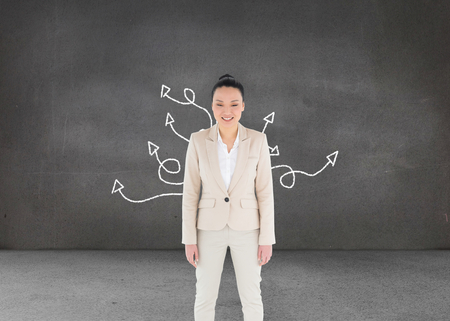 Composite image of smiling asian businesswomanの写真素材