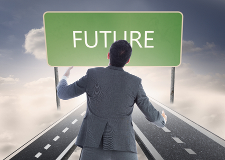 Composite image of businessman catchingの写真素材