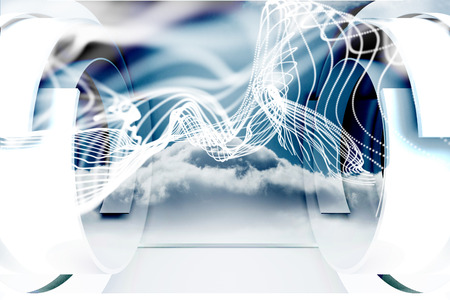 White cloud design in structure の写真素材