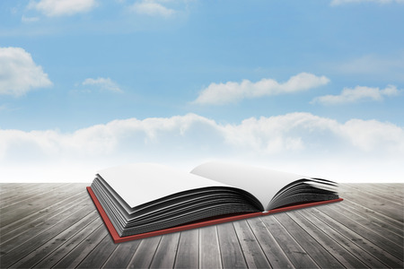 Open book against skyの写真素材