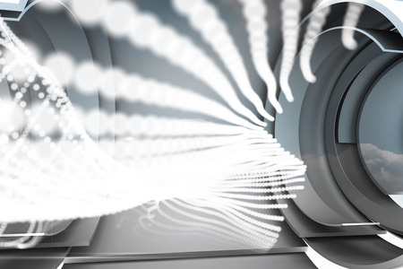 Abstract white design in futuristic structureの写真素材