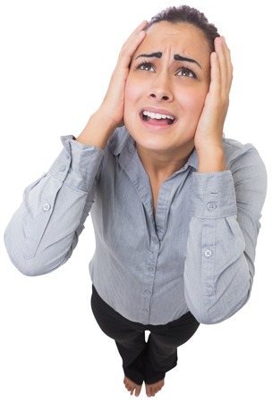 Desperate businesswomanの写真素材