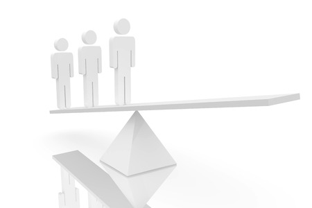 White scales with human figuresの写真素材