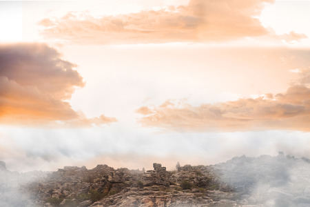 Misty landscapeの写真素材