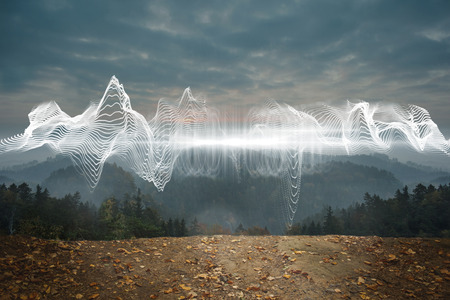 Energy design over landscapeの写真素材