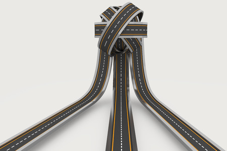 Tangled ball of roadsの写真素材