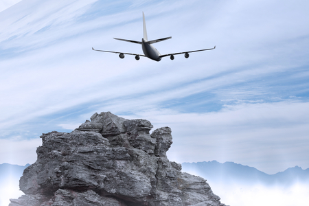 Rocky landscape against rocky landscapeの写真素材