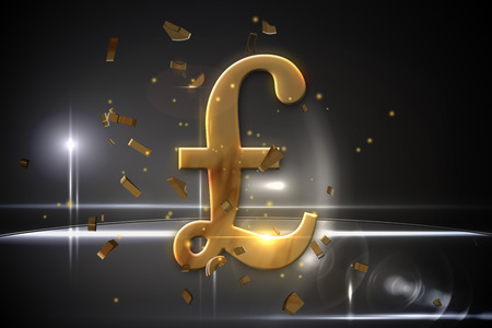 Golden pound signの写真素材