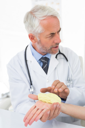 Close-up of a therapy session at the medical officeの写真素材