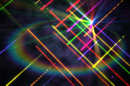 Digitally generated disco laser background in cool colours